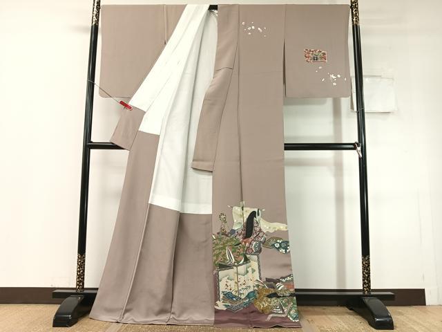 平和屋着物●訪問着　十二単　暈し染め　銀彩　ロング丈　正絹　逸品　CABC9877vp