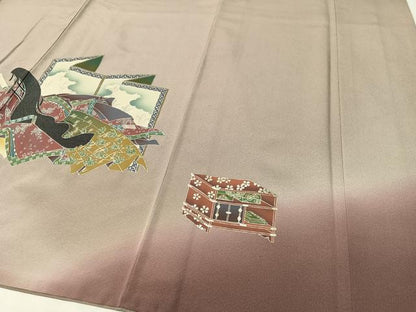 平和屋着物●訪問着　十二単　暈し染め　銀彩　ロング丈　正絹　逸品　CABC9877vp