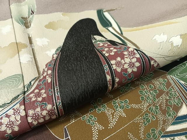 平和屋着物●訪問着　十二単　暈し染め　銀彩　ロング丈　正絹　逸品　CABC9877vp
