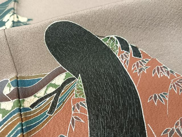 平和屋着物●訪問着　十二単　暈し染め　銀彩　ロング丈　正絹　逸品　CABC9877vp