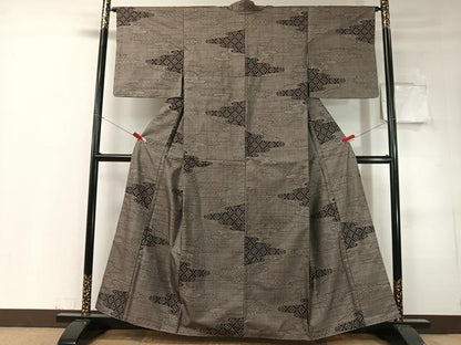 平和屋着物●本場大島紬　9マルキ　霞吉祥花文　正絹　逸品　未使用　CABC9878vp