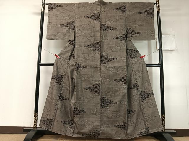 平和屋着物●本場大島紬　9マルキ　霞吉祥花文　正絹　逸品　未使用　CABC9878vp