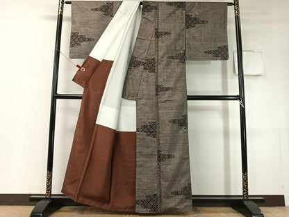 平和屋着物●本場大島紬　9マルキ　霞吉祥花文　正絹　逸品　未使用　CABC9878vp