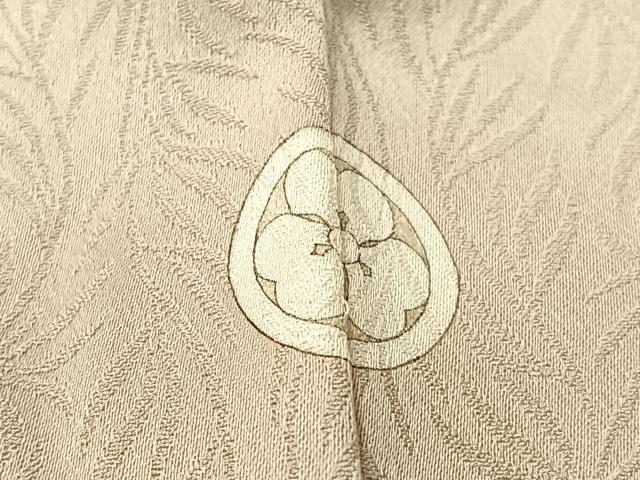 平和屋着物●無地絵羽訪問着　エ霞飛鶴花丸地紋　白橡色　さが美扱い　正絹　逸品　CABC9879vp
