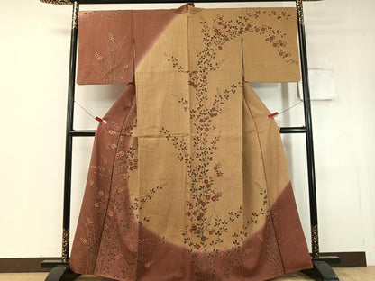 平和屋着物●訪問着　菊花文　暈し染め　金彩　正絹　逸品　CABC9899vp