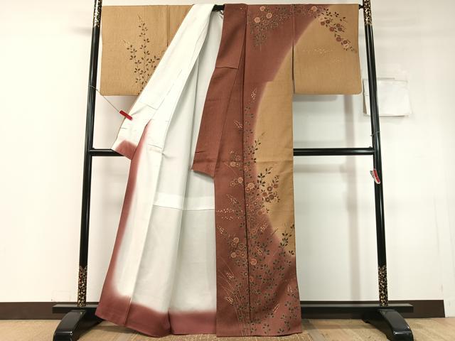 平和屋着物●訪問着　菊花文　暈し染め　金彩　正絹　逸品　CABC9899vp