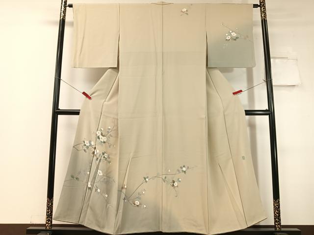 平和屋着物●訪問着　友禅　作家物　枝椿　暈し染め　正絹　逸品　CABC9902vp