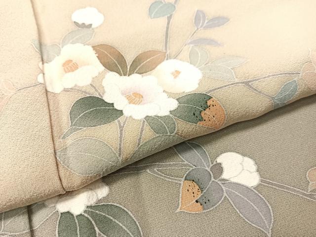 平和屋着物●訪問着　友禅　作家物　枝椿　暈し染め　正絹　逸品　CABC9902vp