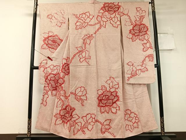 平和屋着物●豪華振袖　総絞り　草花文　正絹　逸品　CABC9903vp