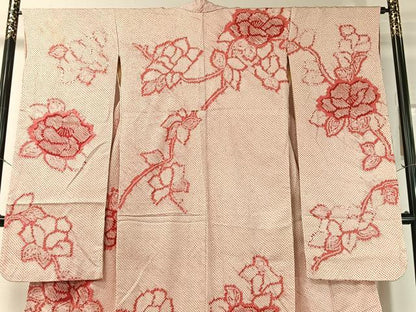 平和屋着物●豪華振袖　総絞り　草花文　正絹　逸品　CABC9903vp
