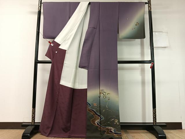 平和屋着物●友禅作家　城戸壇上　訪問着　道長宝尽くし　暈し染め　金彩　ロング丈　正絹　逸品　CABC9907vp