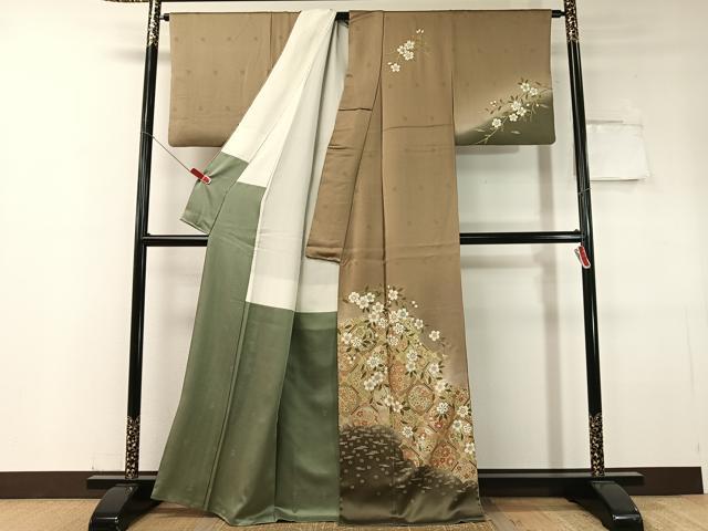 平和屋着物●訪問着　天井花丸文　暈し染め　金銀彩　正絹　逸品　CABC9909vp