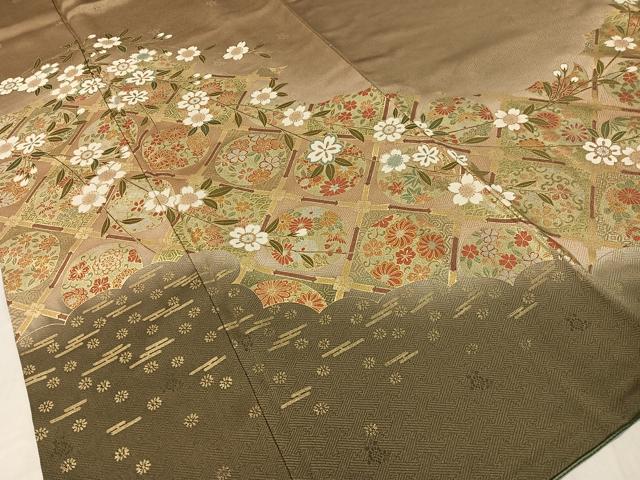 平和屋着物●訪問着　天井花丸文　暈し染め　金銀彩　正絹　逸品　CABC9909vp