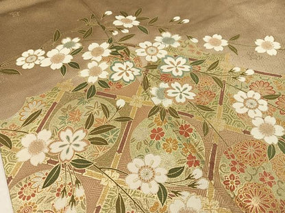 平和屋着物●訪問着　天井花丸文　暈し染め　金銀彩　正絹　逸品　CABC9909vp