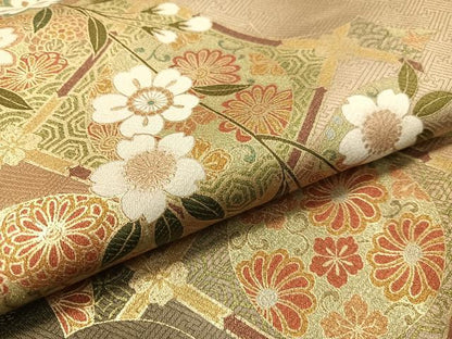 平和屋着物●訪問着　天井花丸文　暈し染め　金銀彩　正絹　逸品　CABC9909vp