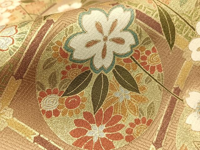 平和屋着物●訪問着　天井花丸文　暈し染め　金銀彩　正絹　逸品　CABC9909vp
