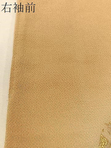 平和屋着物●訪問着　作家物　駒刺繍　舞花文　暈し染め　金彩　鬼しぼ縮緬　反端付き　正絹　逸品　CABC9918vp
