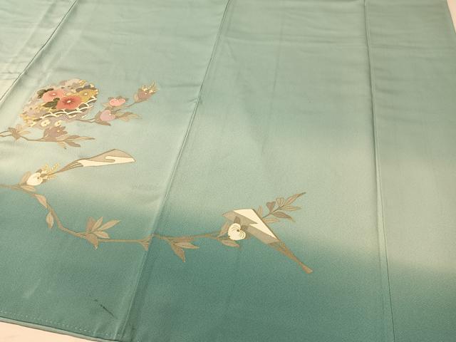 平和屋着物●訪問着　雪輪扇面花文　暈し染め　金彩　正絹　逸品　CABC9919vp
