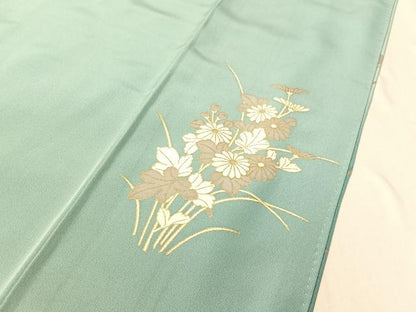 平和屋着物●訪問着　雪輪扇面花文　暈し染め　金彩　正絹　逸品　CABC9919vp