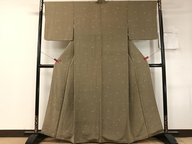 平和屋着物▼上質な小紋 立涌舞葉文 正絹 逸品 CABC9926vp