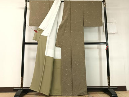 平和屋着物▼上質な小紋 立涌舞葉文 正絹 逸品 CABC9926vp