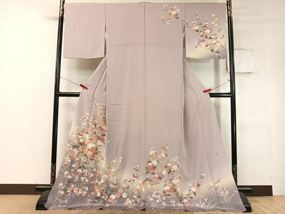 平和屋着物●訪問着　友禅　作家物　草花文　暈し染め　正絹　逸品　未使用　CABC9941vp