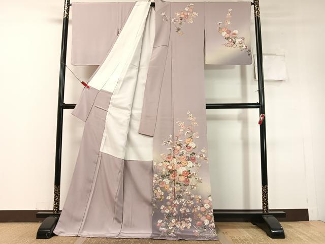 平和屋着物●訪問着　友禅　作家物　草花文　暈し染め　正絹　逸品　未使用　CABC9941vp