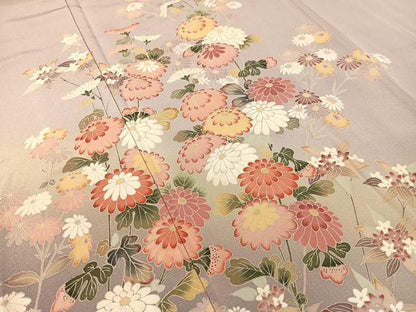 平和屋着物●訪問着　友禅　作家物　草花文　暈し染め　正絹　逸品　未使用　CABC9941vp