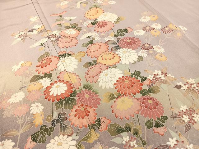 平和屋着物●訪問着　友禅　作家物　草花文　暈し染め　正絹　逸品　未使用　CABC9941vp