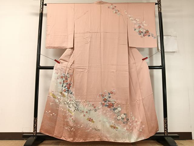 平和屋着物●訪問着　花筏文　暈し染め　金銀彩　正絹　逸品　未使用　CABC9950vp