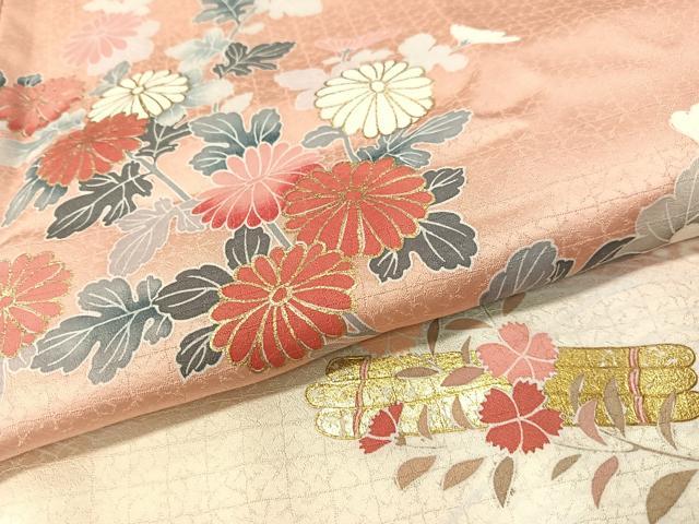 平和屋着物●訪問着　花筏文　暈し染め　金銀彩　正絹　逸品　未使用　CABC9950vp