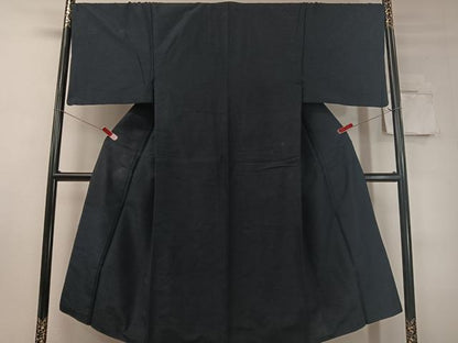 平和屋着物▼男性 ひげ紬 濃藍色 正絹 逸品 CABC9954vp