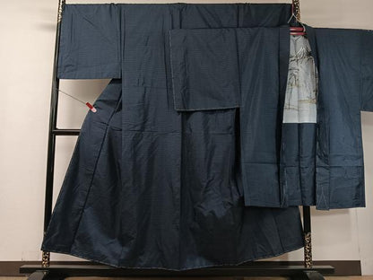 平和屋着物●男性　本場大島紬　アンサンブル　80亀甲　総詰め　正絹　逸品　未使用　CABC9961vp