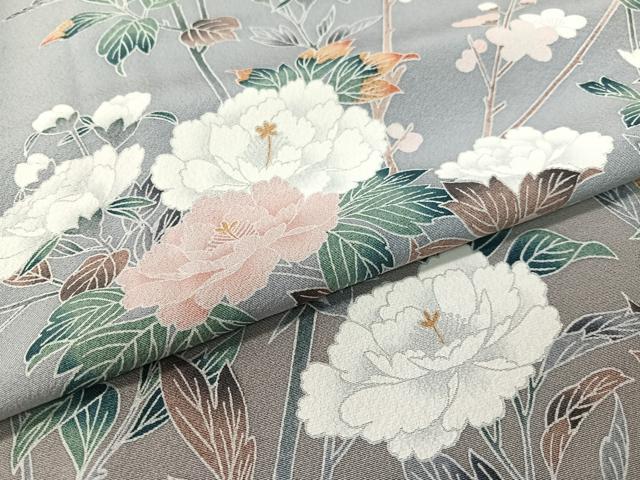 平和屋着物●訪問着　友禅　草花文　暈し染め　正絹　逸品　未使用　CABC9968vp