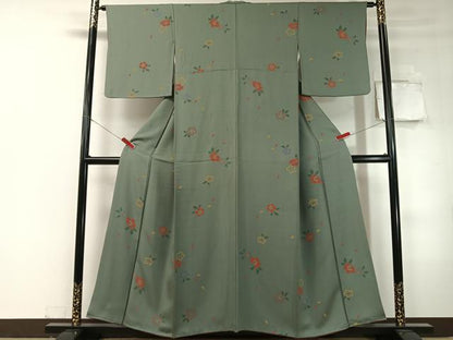 平和屋着物●上質な小紋　舞花文　正絹　逸品　CABC9969vp