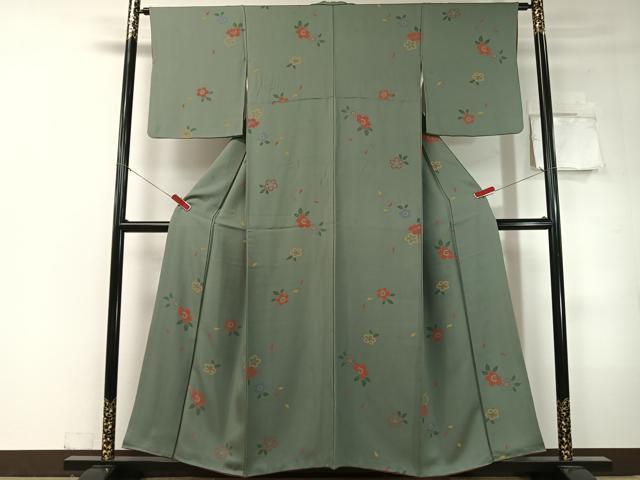 平和屋着物●上質な小紋　舞花文　正絹　逸品　CABC9969vp