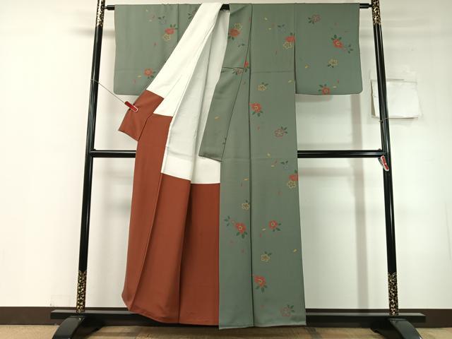 平和屋着物●上質な小紋　舞花文　正絹　逸品　CABC9969vp