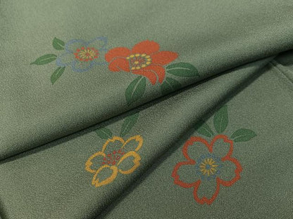 平和屋着物●上質な小紋　舞花文　正絹　逸品　CABC9969vp