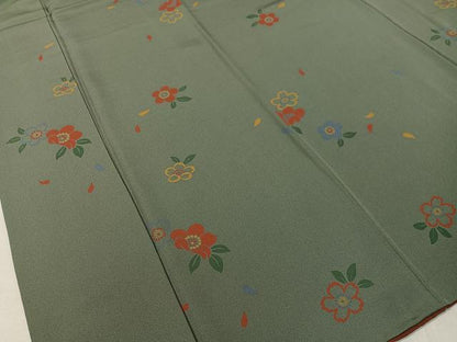 平和屋着物●上質な小紋　舞花文　正絹　逸品　CABC9969vp