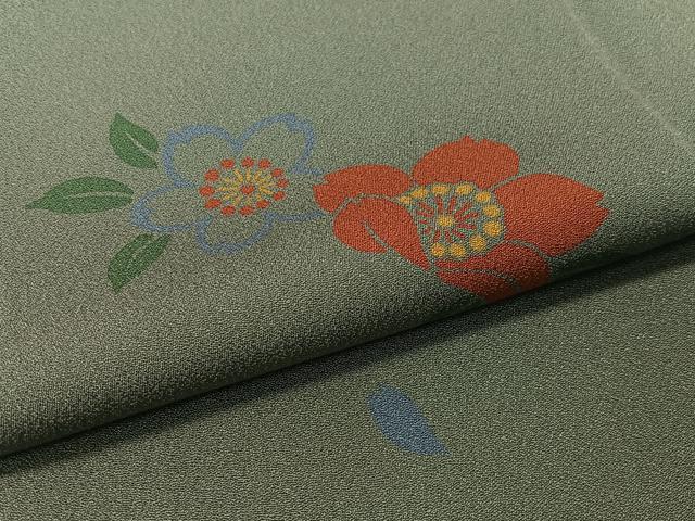 平和屋着物●上質な小紋　舞花文　正絹　逸品　CABC9969vp