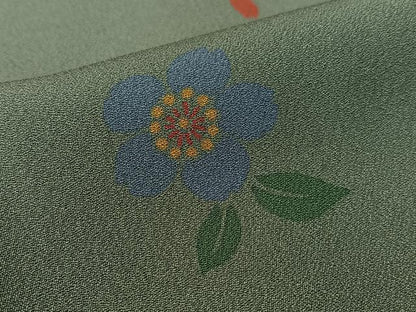 平和屋着物●上質な小紋　舞花文　正絹　逸品　CABC9969vp