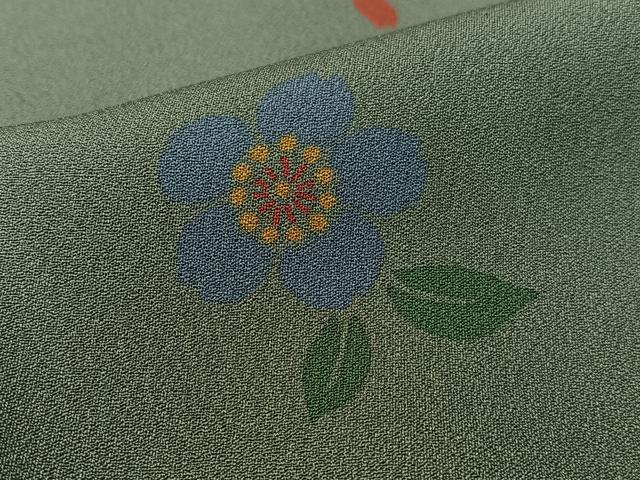 平和屋着物●上質な小紋　舞花文　正絹　逸品　CABC9969vp