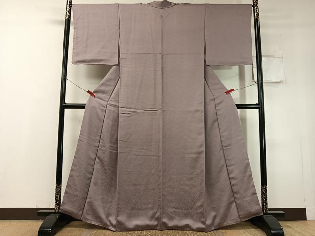 平和屋着物●上質な色無地　花菱地紋　浅紫色　正絹　逸品　CABC9970vp