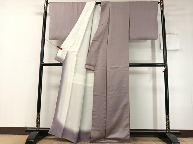 平和屋着物●上質な色無地　花菱地紋　浅紫色　正絹　逸品　CABC9970vp