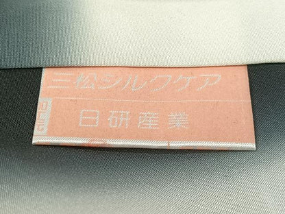 平和屋着物●訪問着　駒刺繍　霞文　黒地　金銀彩　正絹　逸品　CABC9972vp