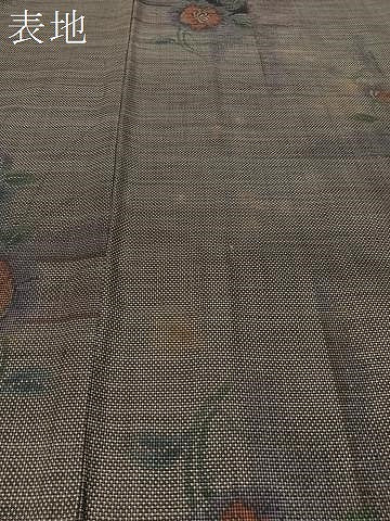 平和屋着物●本場大島紬　くぼた謹製　古代染色純泥染　9マルキ　草花文　証紙付き　正絹　逸品　未使用　CABC9977vp