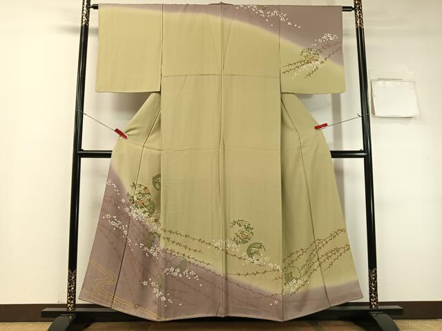 平和屋着物●訪問着　草花丸文　暈し染め　正絹　逸品　CABC9979vp