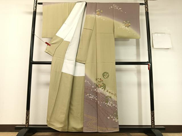 平和屋着物●訪問着　草花丸文　暈し染め　正絹　逸品　CABC9979vp