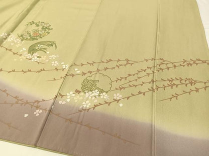 平和屋着物●訪問着　草花丸文　暈し染め　正絹　逸品　CABC9979vp