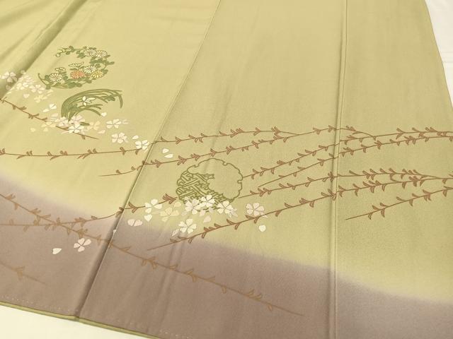 平和屋着物●訪問着　草花丸文　暈し染め　正絹　逸品　CABC9979vp